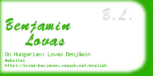 benjamin lovas business card
