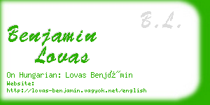 benjamin lovas business card